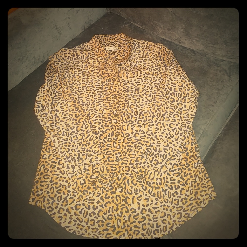 Equipment leopard print silk blouse
